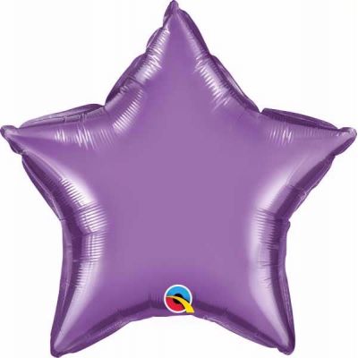 20 Inch Chrome Purple Star Foil Balloon