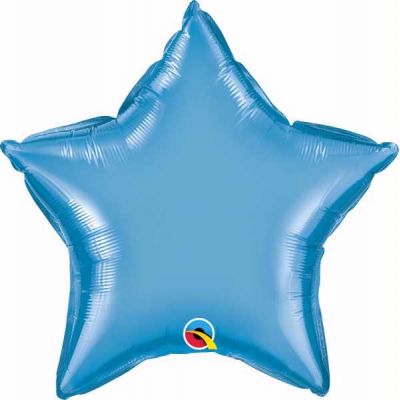 20 Inch Chrome Blue Star Foil Balloon
