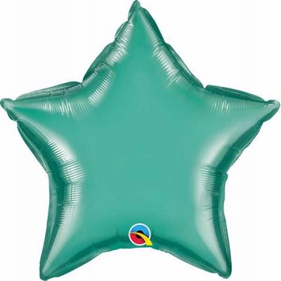 20 Inch Chrome Green Star Foil Balloon