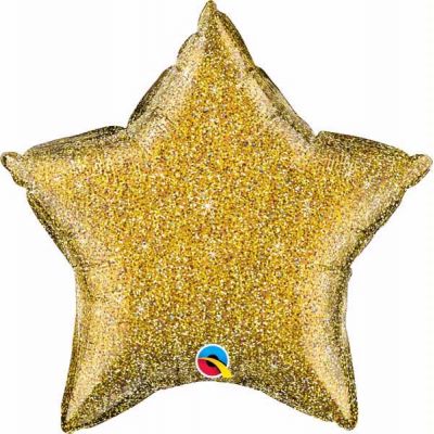 20 Inch Glittergraphic Gold Star Foil Balloon