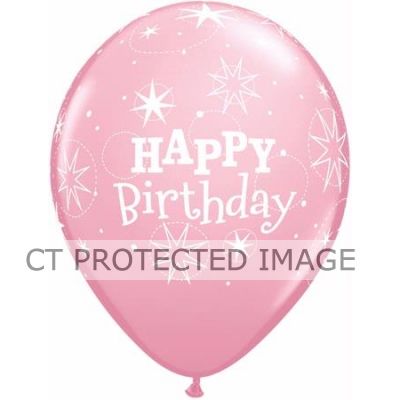  11 Inch Birthday Sparkle Pink & Berry Qualatex (pack quantity 25) 