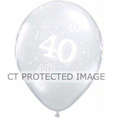  Number40 11 Inch Diamond Clear Qualatex (pack quantity 50) 