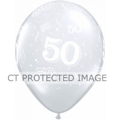  11 Inch Number50 Diamond Clear Qualatex (pack quantity 50) 