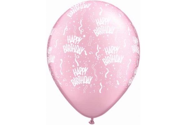  11 Inch Pearl Pink Birthday Qualatex (pack quantity 25) 