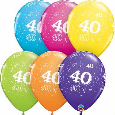  11 Inch Assorted 40th Birthday Qualatex (pack quantity 25) 