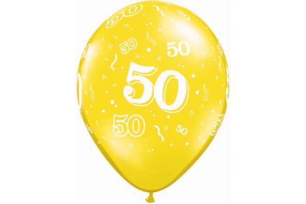  11 Inch Assorted 50th Birthday Qualatex (pack quantity 25) 