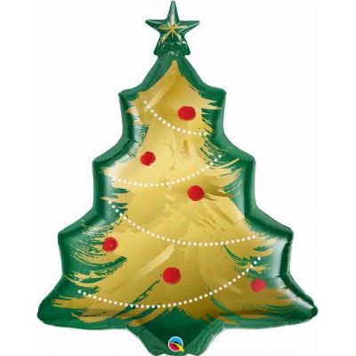 40 Inch Xmas Tree Brushed Gold Foil Shape