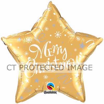 20 Inch Merry Christmas Gold Star Foil