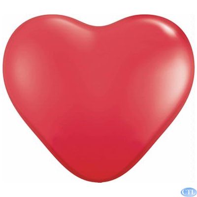  6 Inch Red Heart Balloon (pack quantity 100) 