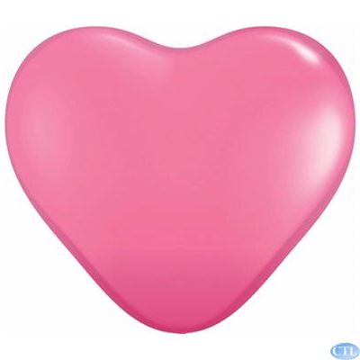  6 Inch Rose Heart Balloon (pack quantity 100) 