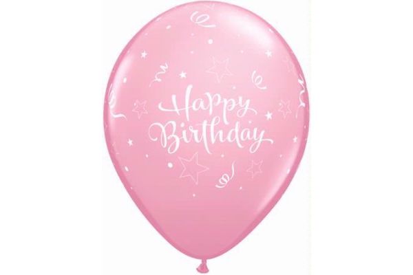  11 Inch Pink Happy Birthday Qualatex (pack quantity 25) 