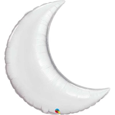 35 Inch Silver Plain Foil Crescent Moon
