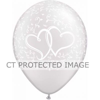  11 Inch White Entwined Hearts Qualatex (pack quantity 25) 
