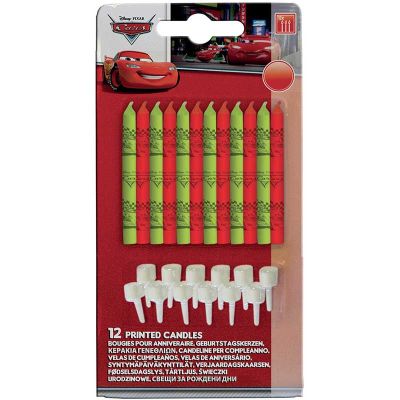 Disney Cars Birthday Candles & Holders (pack quantity 12)