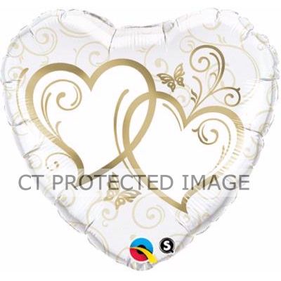 18 Inch Entwined Hearts Gold Foil