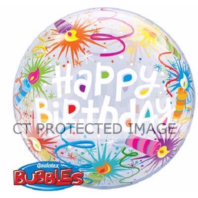 Birthday Lit Candles 22 Inch Bubble