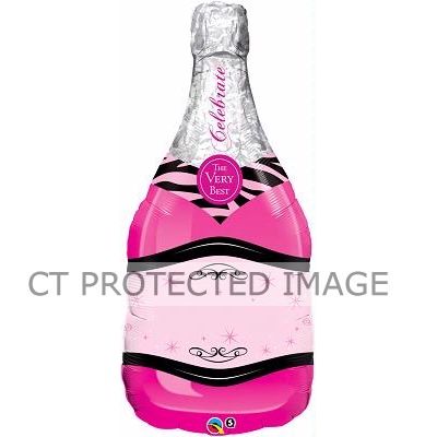 39 Inch Celebrate Pink Bubbly Wine Foil