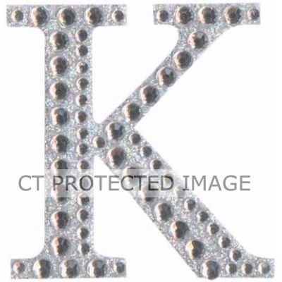 50mm Letter K Diamante Iridescent