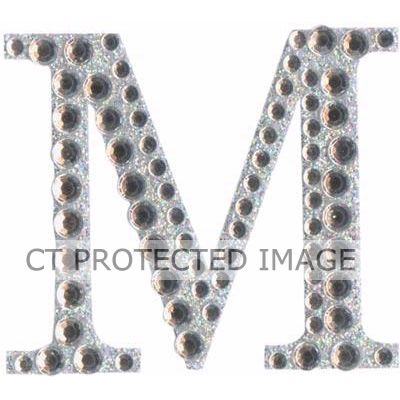 50mm Letter M Diamante Iridescent