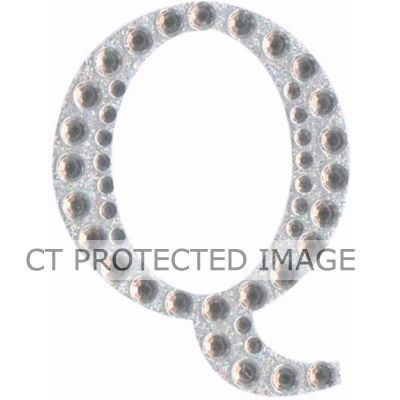 50mm Letter Q Diamante Iridescent