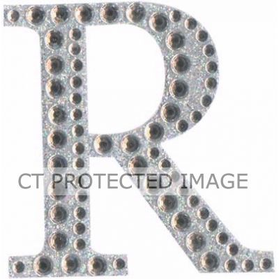50mm Letter R Diamante Iridescent
