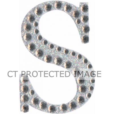 50mm Letter S Diamante Iridescent