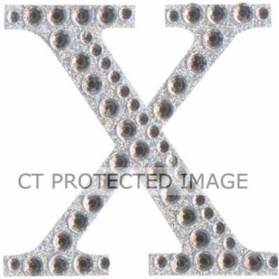 50mm Letter X Diamante Iridescent