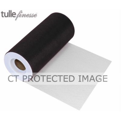 6 Inch 25yd Black Tulle Finesse