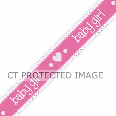 9ft It's A Girl Pastel Heart Banner