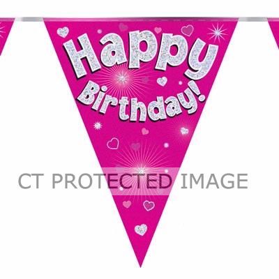 3.9m Happy Birthday Pink Bunting