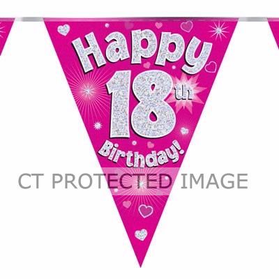 3.9m 18th Birthday Pink Bunting