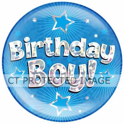 6 Inch Birthday Boy Blue Jumbo Badge