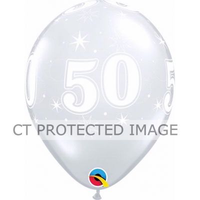  11 Inch Diamond Clear 50th Sparkle-a-rnd Qualatex (pack quantity 25) 