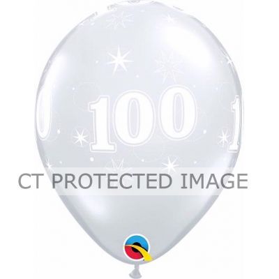  11 Inch Diamond Clear 100th Sparkle-a-rnd Qualatex (pack quantity 25) 