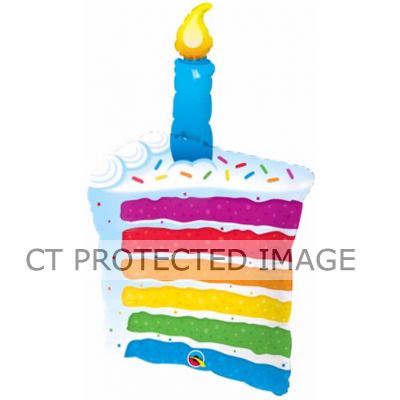 42 Inch Rainbow Cake & Candle Foil Shape