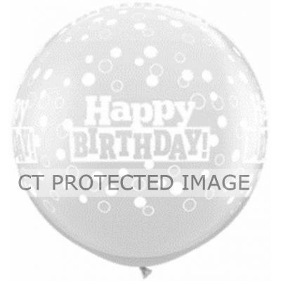  3ft Diamond Clear Birthday Dots Qualatex (pack quantity 2) 