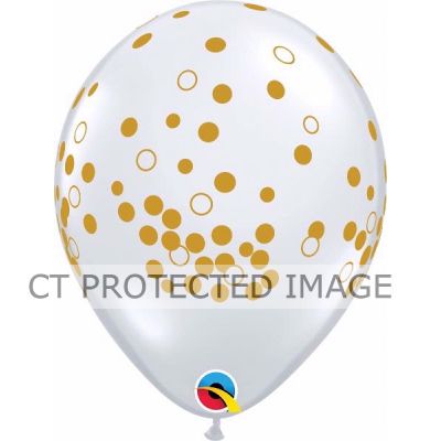  11 Inch Confetti Dots Clear Qualatex (pack quantity 25) 