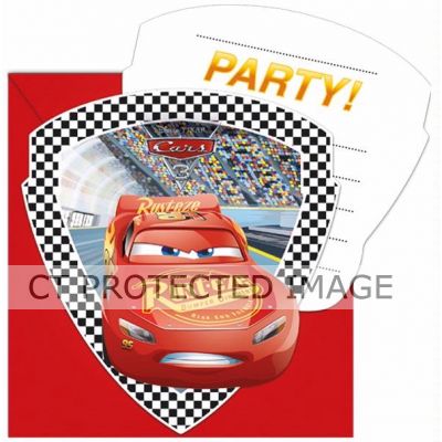  Cars 3 Die-cut Invitations (pack quantity 6) 