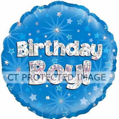 18 Inch Birthday Boy Holographic Foil