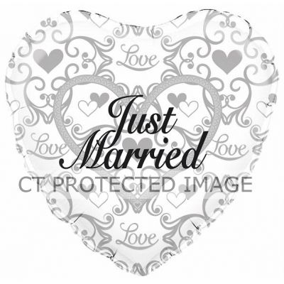 18 Inch Just Married Filigree Foil