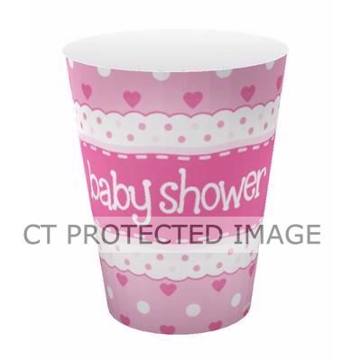  266ml Baby Shower Pink Cups (pack quantity 8) 