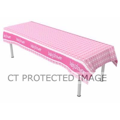 Baby Shower Pink Plastic Tablecover
