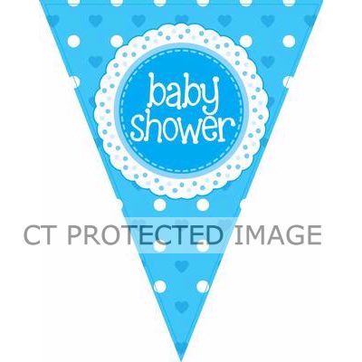 3.9m Baby Shower Blue Party Bunting