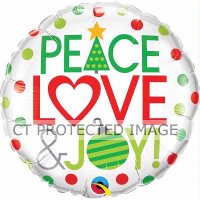 18 Inch Peace Love & Joy Foil Balloon