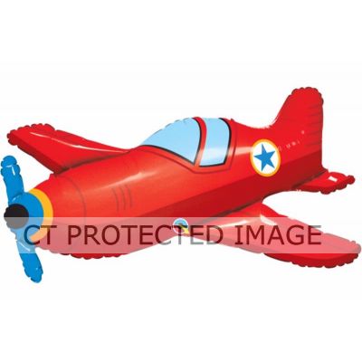 36 Inch Red Vintage Airplane Foil Shape