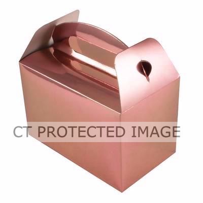  Metallic Rose Gold Party Boxes (pack quantity 6) 