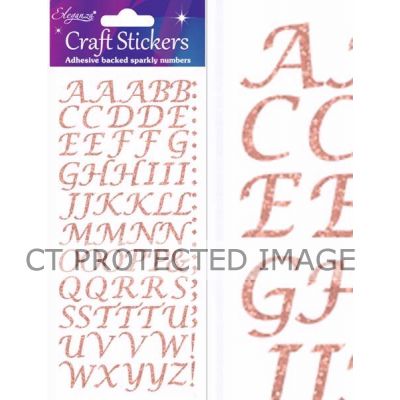 Rose Gold Stylised Alphabet Sticker Set