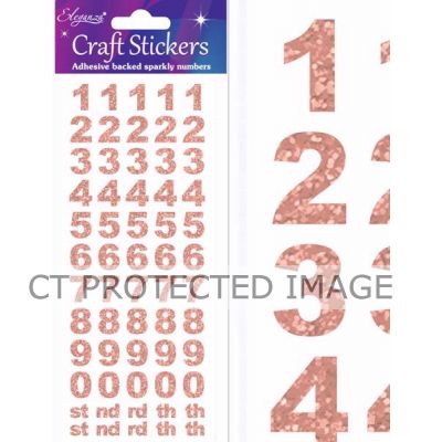 Rose Gold Bold Number Sticker Set