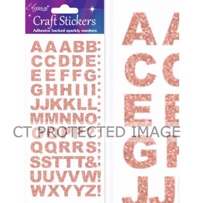 Rose Gold Bold Alphabet Sticker Set