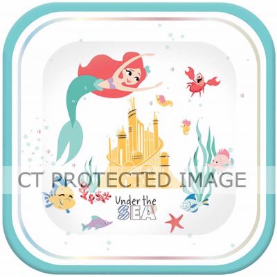  Ariel Under The Sea Sq Plates (pack quantity 4) 